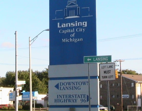 Lansing Capital sign for international airport