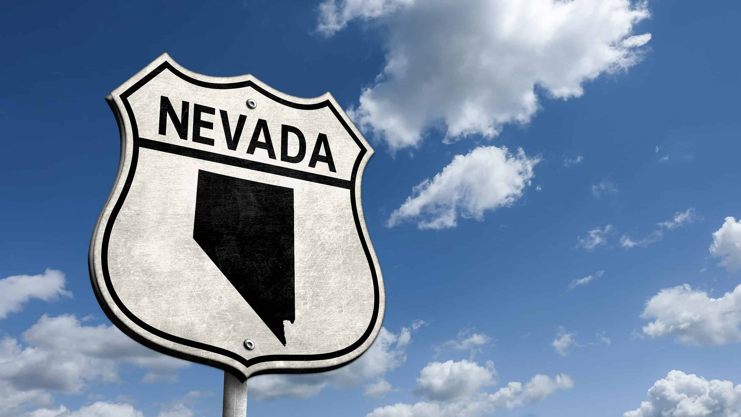 Route 66 Nevada state map roadsign