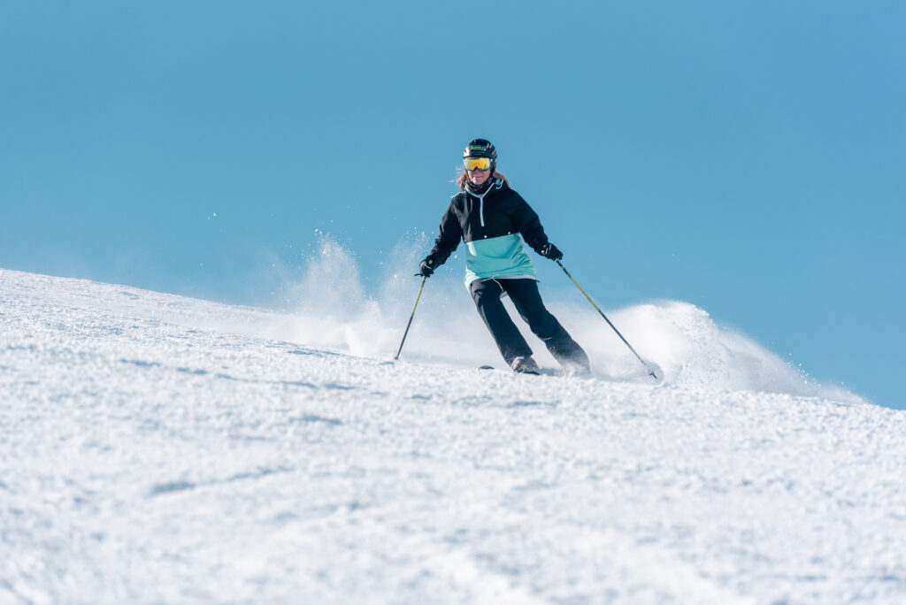 Woman skiing