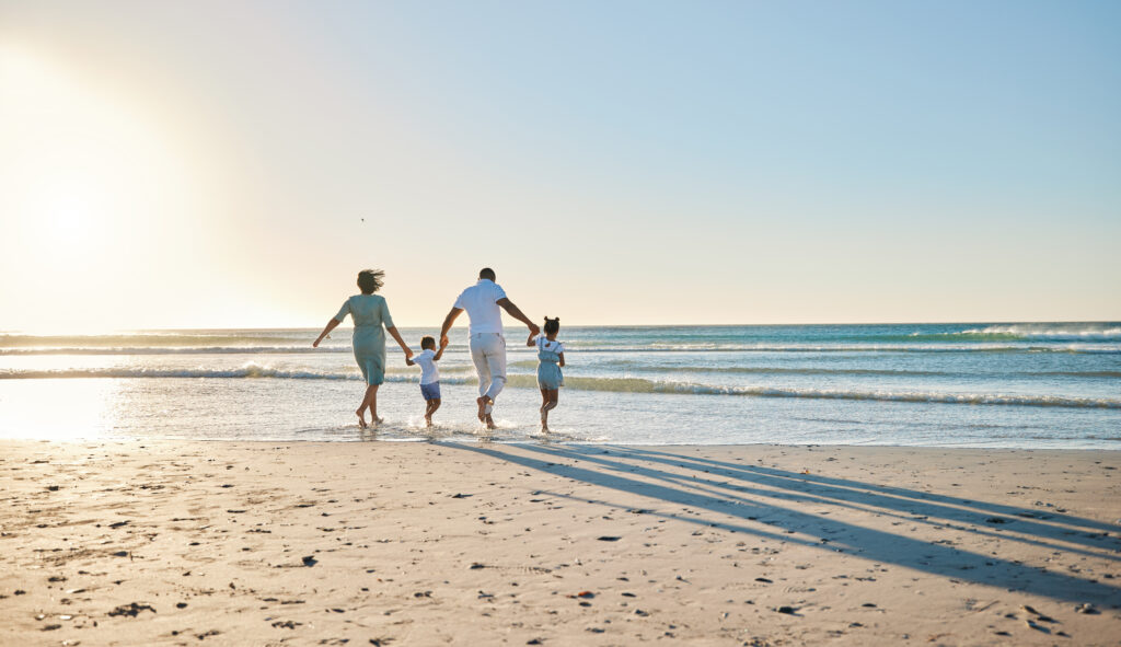 Family at the beach