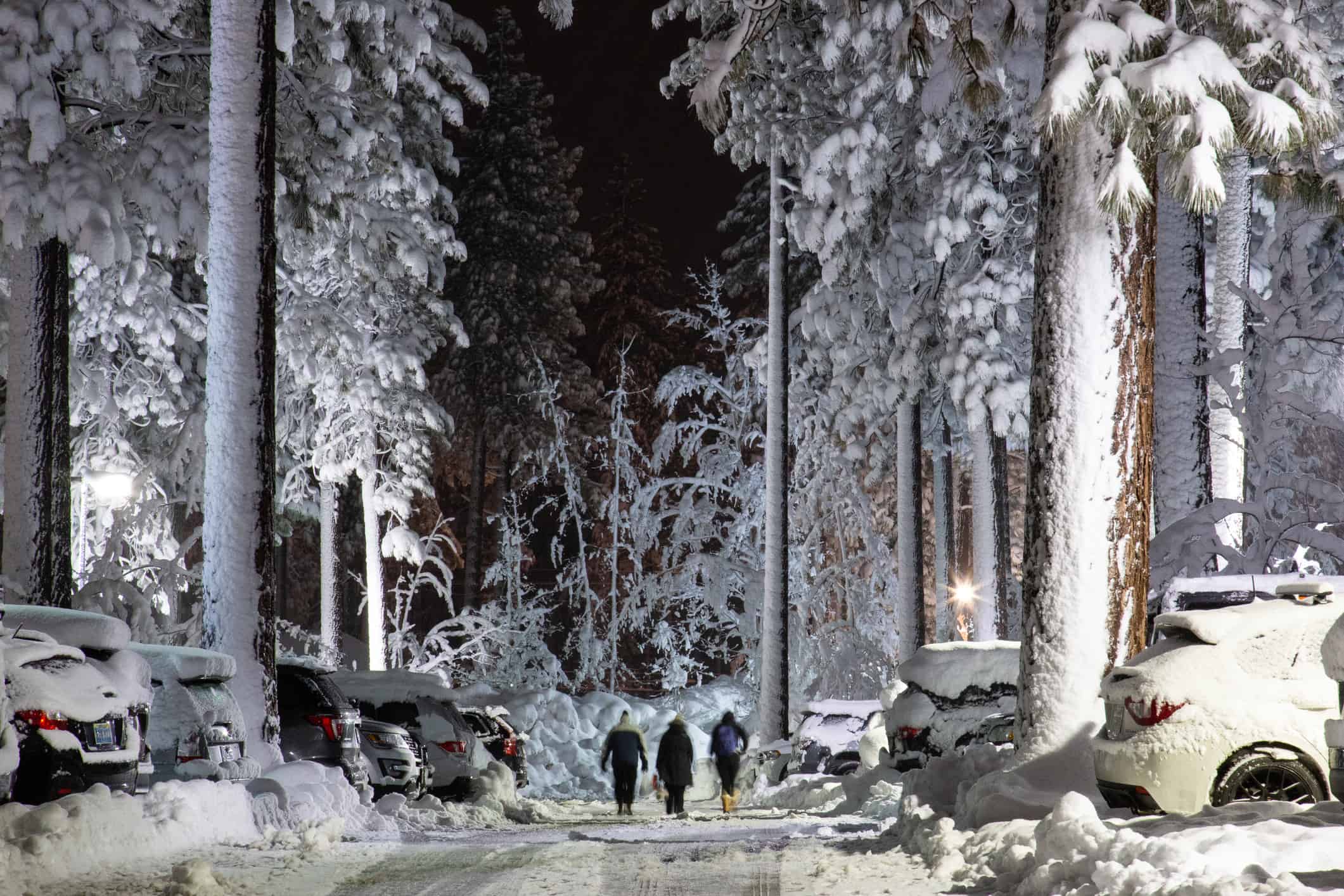 Snow covered Lake Tahoe, California