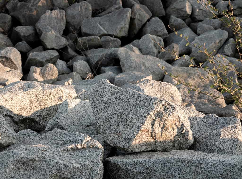 A pile of diorite rocks
