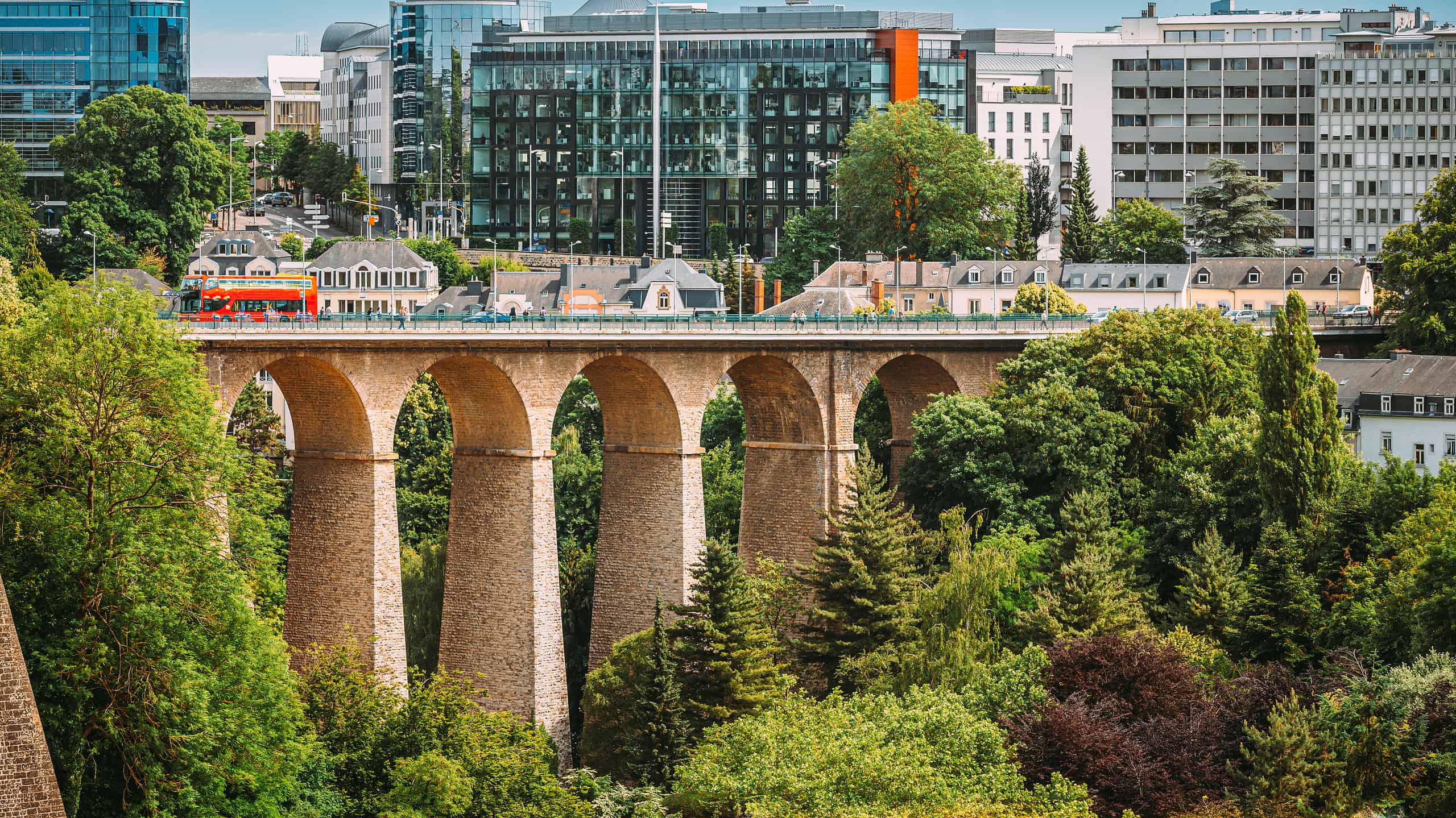 Luxembourg. Old Bridge - Passerelle Bridge Or Luxembourg Viaduct In Luxembourg.