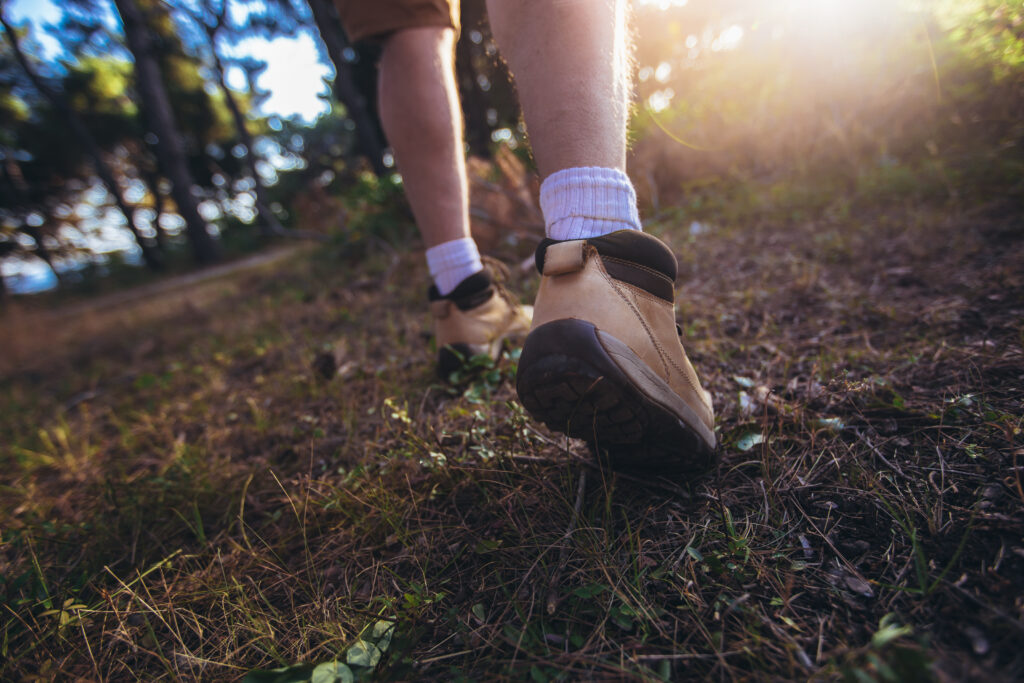 Hiking on a Trail - Hiking Boots