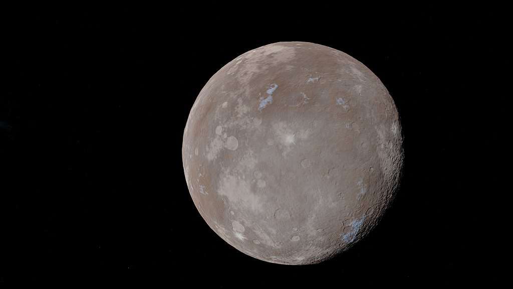 Ceres, the largest object in the asteroid belt, Vesta, the asteroid belt, space, high quality, high resolution, cinematic style, realistic 3d render