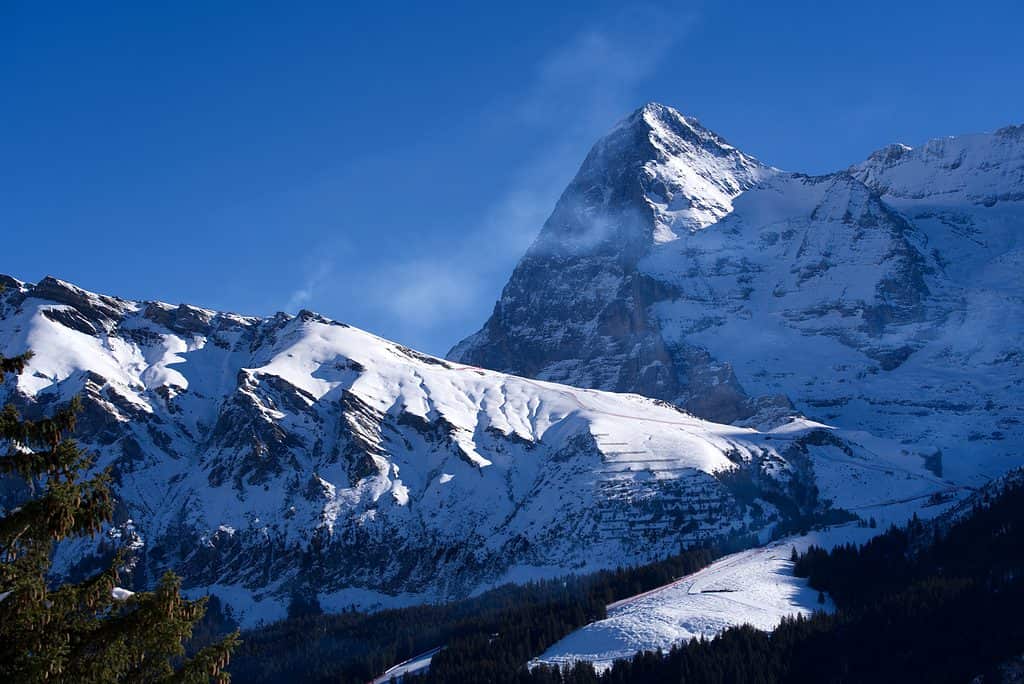 Lauberhorn Downhill Slope of Lauberhorn Ski Race in Switzerland