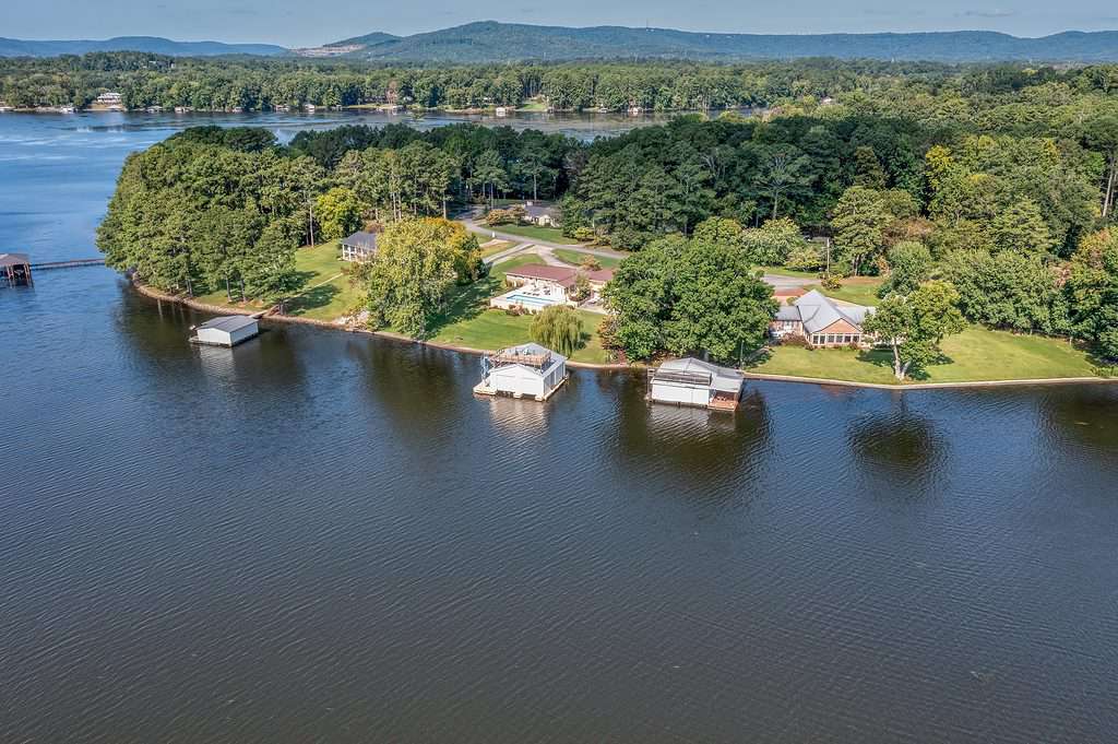 An aerial view of the Guntersville Lake in Scottsboro Alabama 