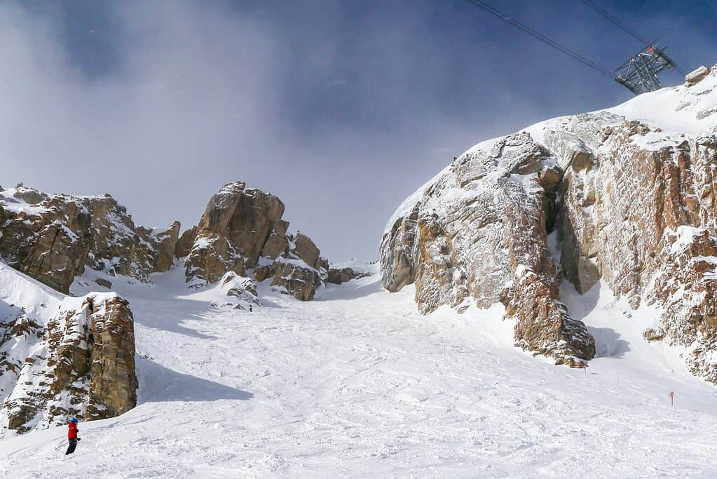 Corbet's Couloir Ski Run in Wyoming in the United States