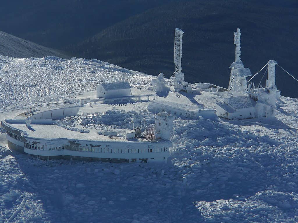 The Summit Station of Mount Washington, New Hampshire experiences the worst weather in the world.