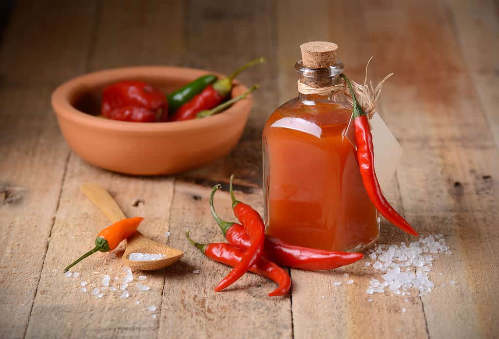 tabaso sauce and chilis