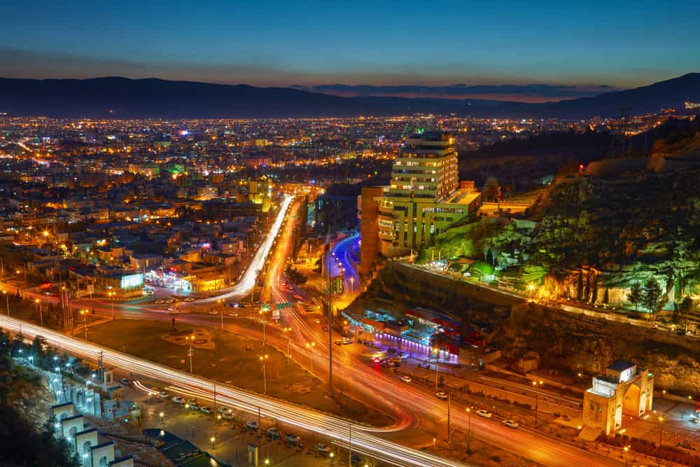 Night view of Shiraz, Iran