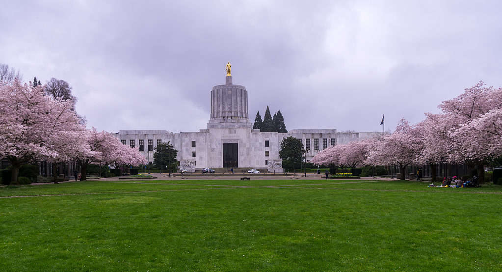 Interstate 5 is near the Oregon State Capitol in Salem.