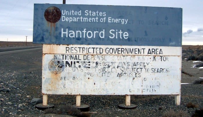 Hanford Site Sign in Washington - Largest Nuclear Power Plant in Washington