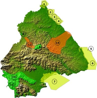 National parks and protected areas in the province of Los Santos (Panama)