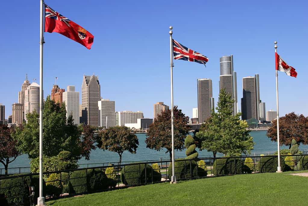 Detroit skyline from Windsor, Ontario