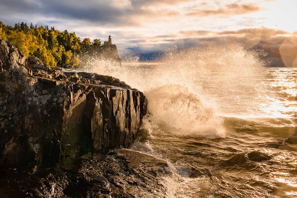 crashing wave Lake Superior