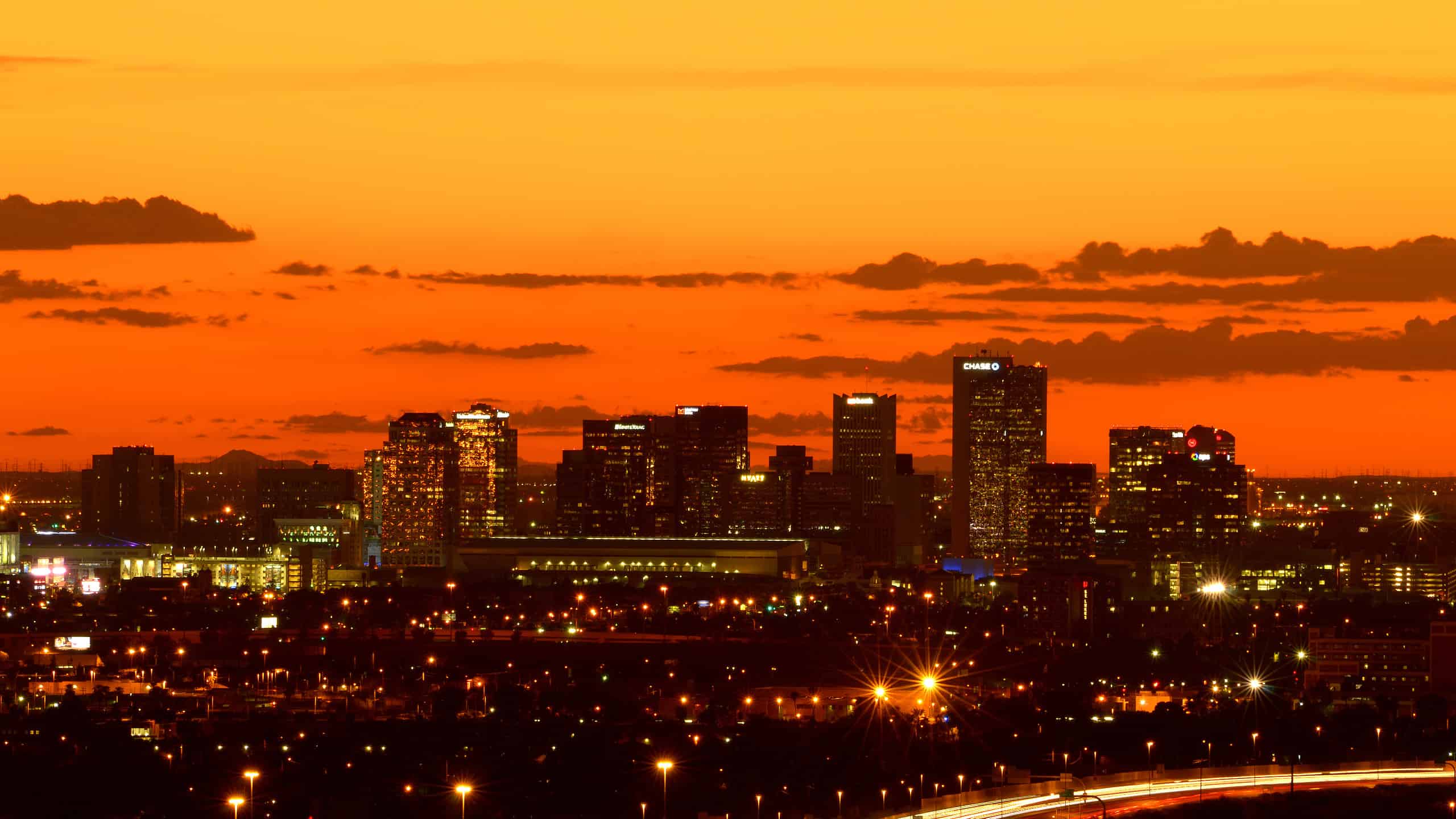 Downtown Phoenix Arizona at sunset