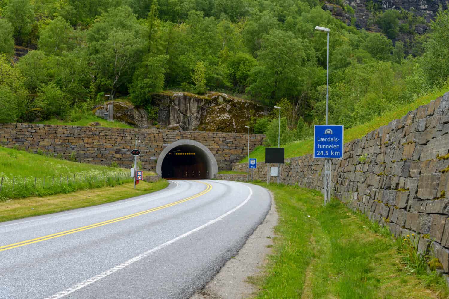 Laerdal Tunnel in Norway - the longest road tunnel in the world, it's 24.5 KM long.