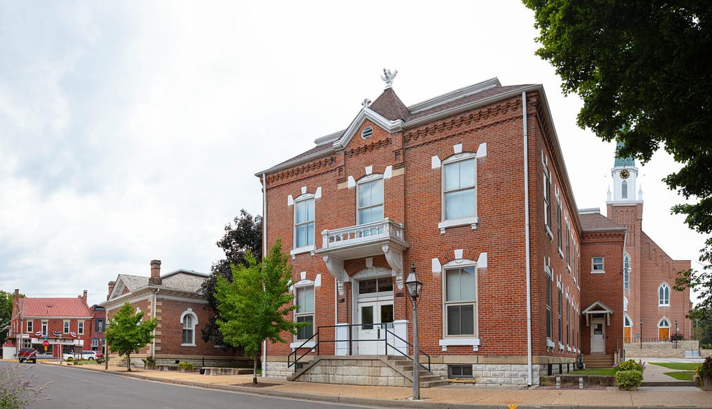 The County Clerk building in Ste. Genevieve, Missouri, USA