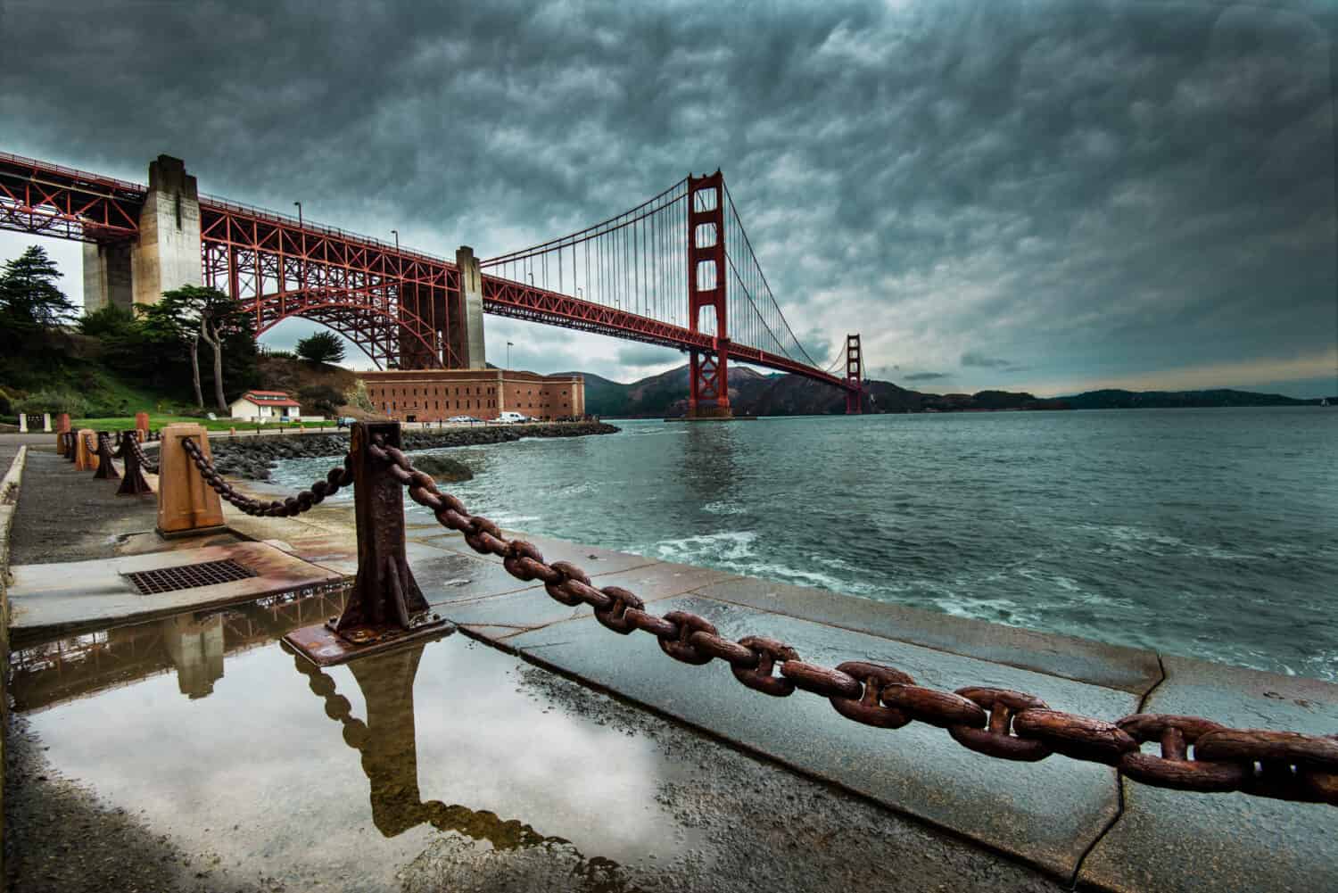 Golden Gate Bridge after raining 