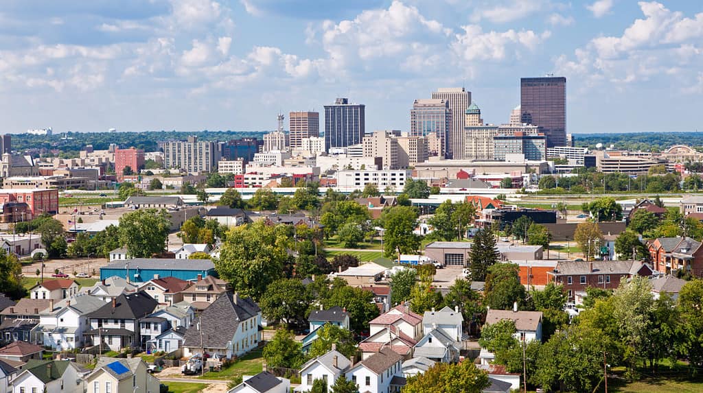 Skyline of Dayton, Ohio and Surrounding Neighborhoods