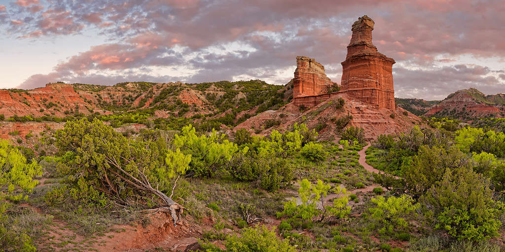 Sunset Over Lighthouse Rock - Palo Duro Canyon State Park - Texas Panhandle