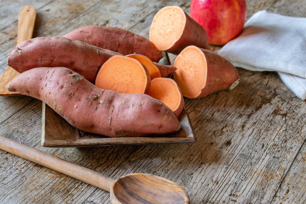 Opossum is traditionally served baked with sweet potatoes.