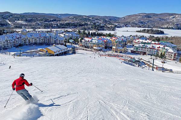 Mont and Lake Tremblant village resort in winter, Quebec, Canada