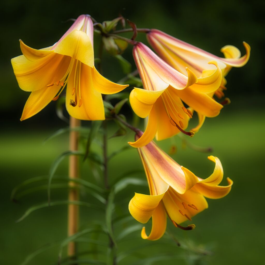 A closeup picture an African lily queen with green background