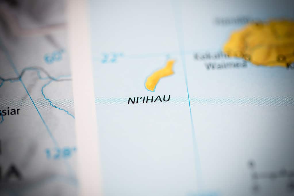 Map of Ni'ihau.,Hawaii.,Usa