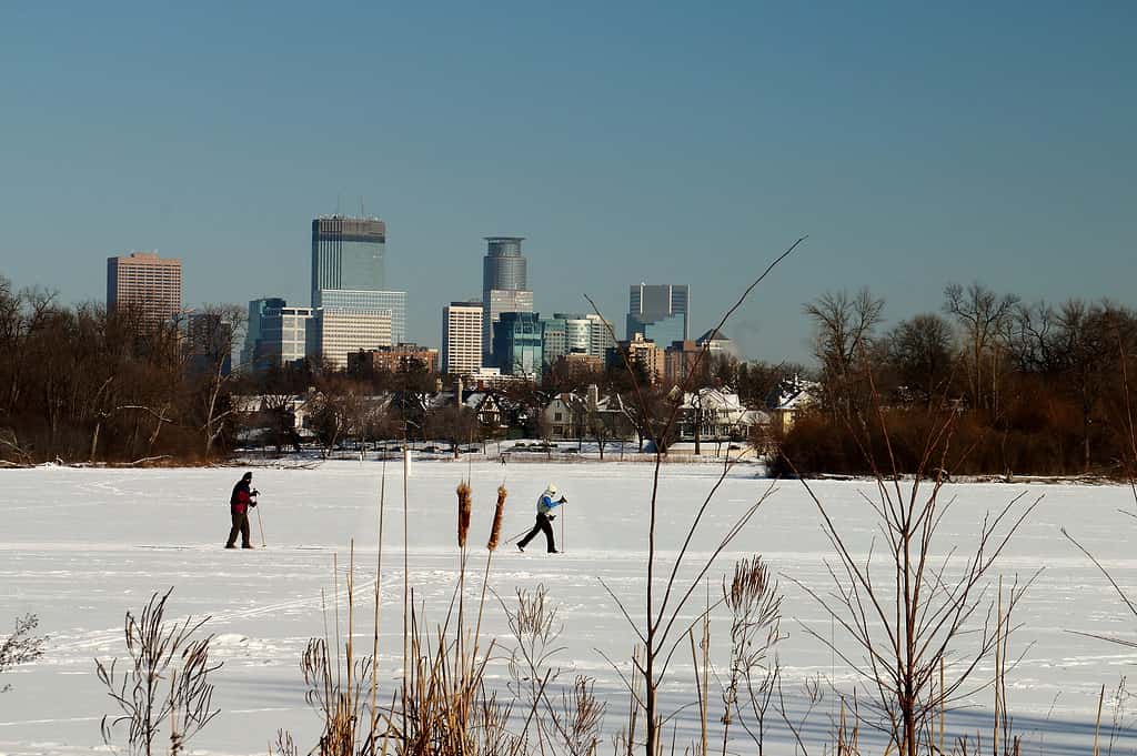Minneapolis Skyline with Snow - Minnesota's warmest winter