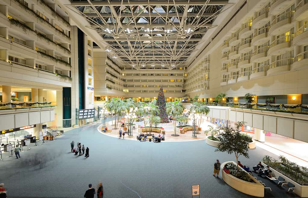 Interior atrium of Orlando International Airport