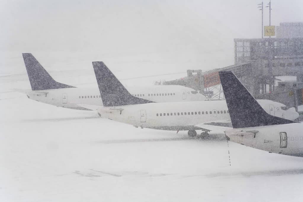 Blizzard at airport