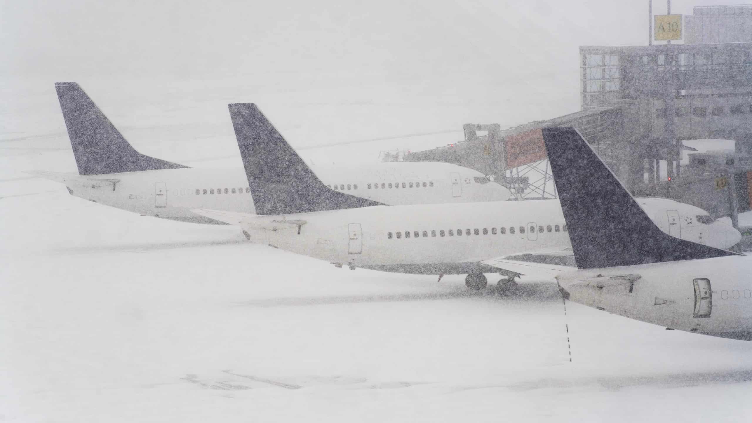 Blizzard at airport