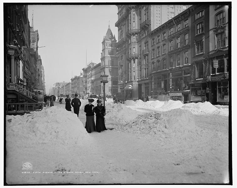 Fifth Avenue after a snow storm, New York, circa 1905