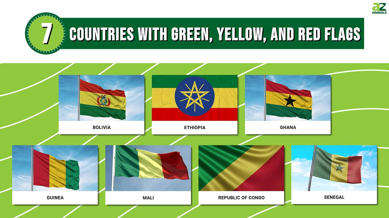 7 Countries With Green, Yellow, And Red Flags - AZ Animals