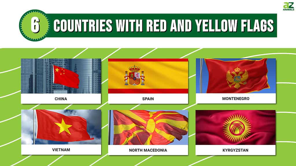 6 Countries with and Yellow Flags - AZ