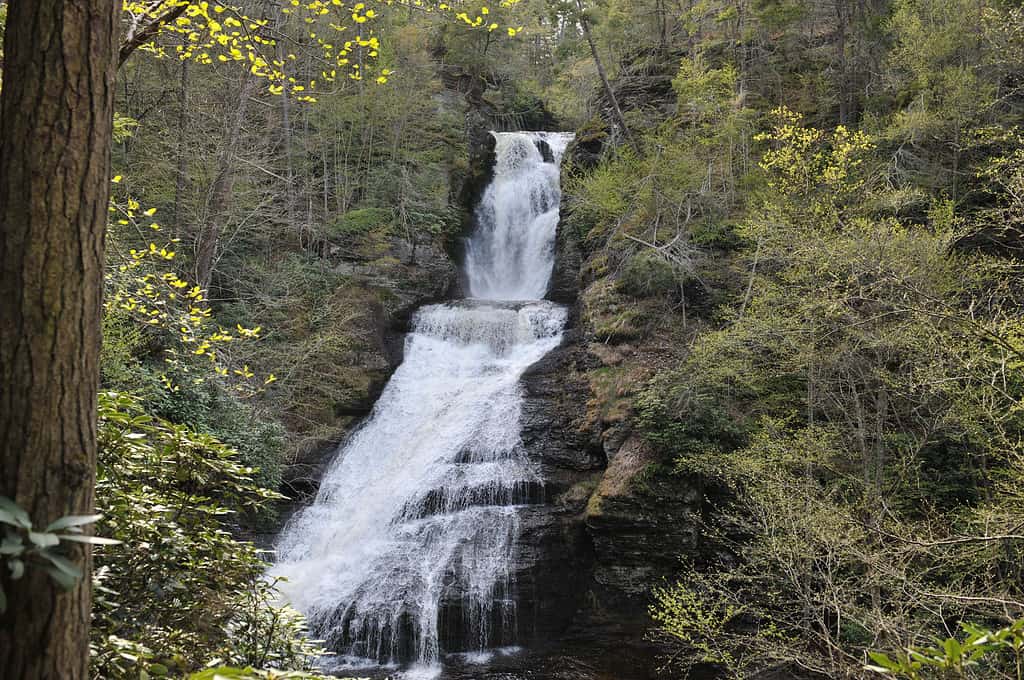 A beautiful view of the Dingmans Falls, Waterfall in Pennsylvania