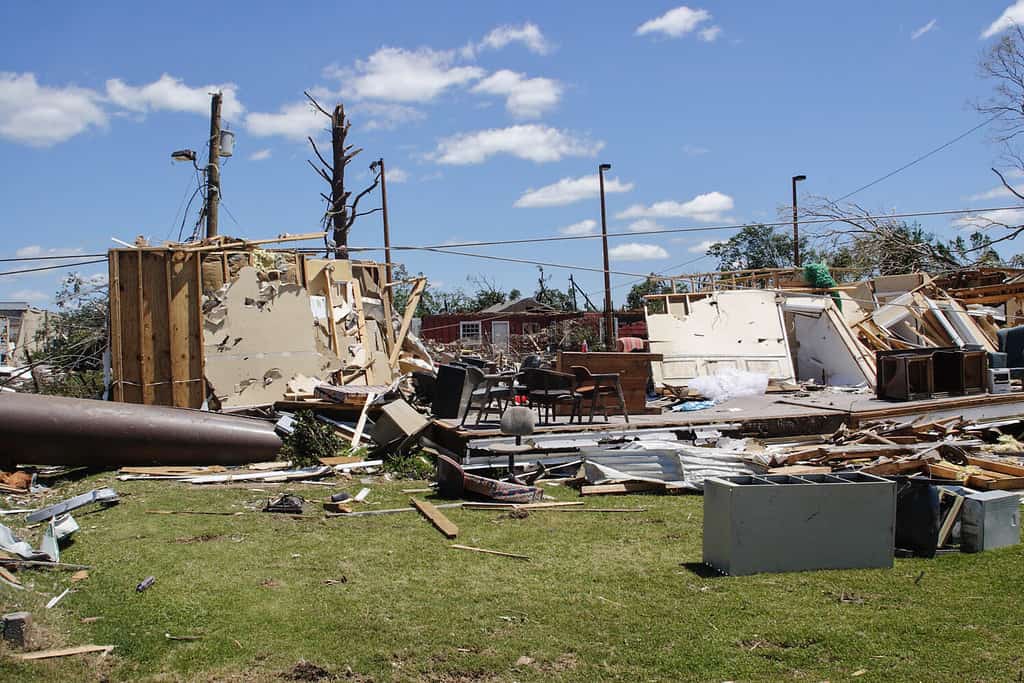 Destroyed business and homes in Tuscaloosa after an EF 4 tornado hit the city on April 27, 2011.
