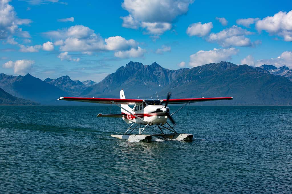 Lake Clark National Park and Preserve, Cook Inlet, Kenai Peninsula, Alaska, Floatplane, Mount Iliamna Volcano