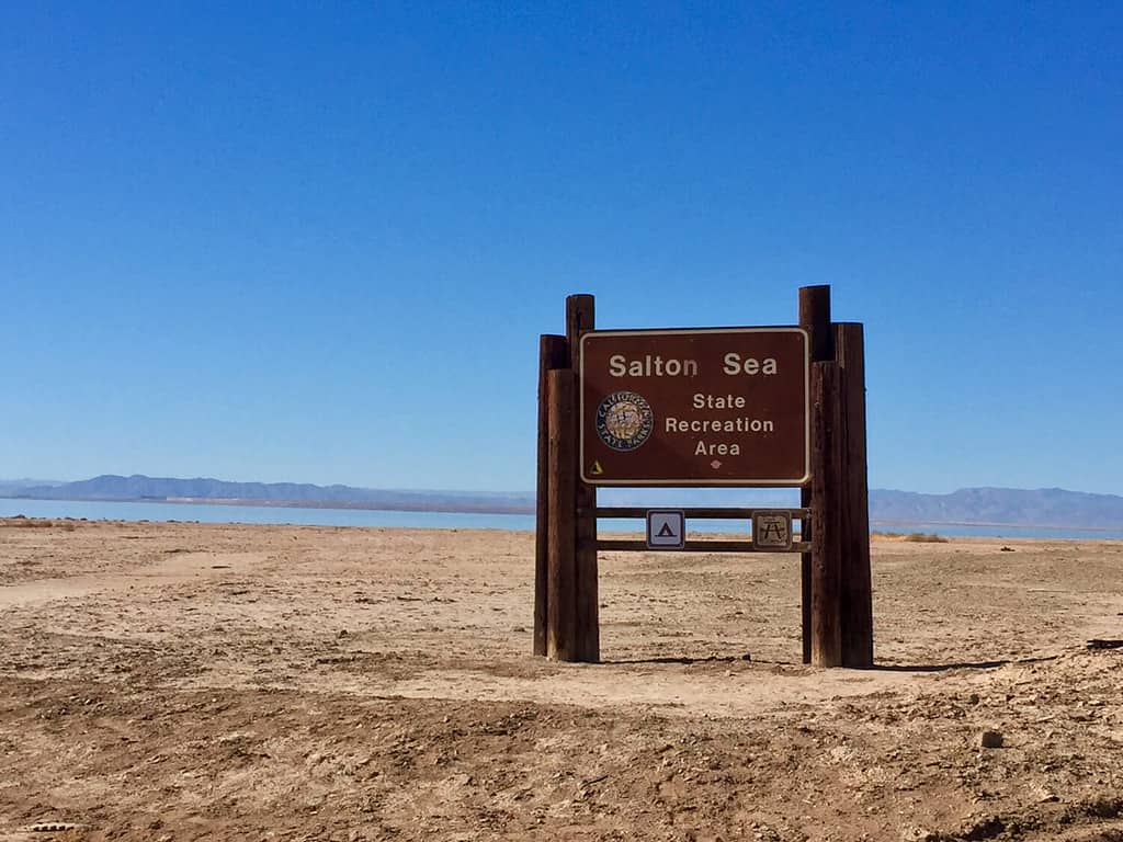 Salton Sea California state recreational area sign