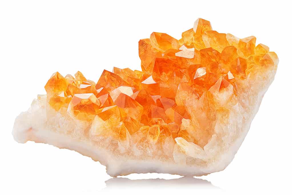 Citrine stone on white background