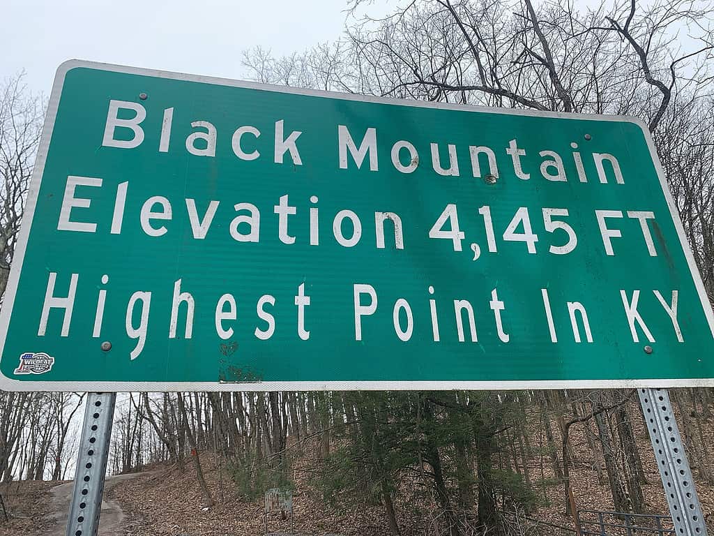 Sign showing Black Mountain elevation