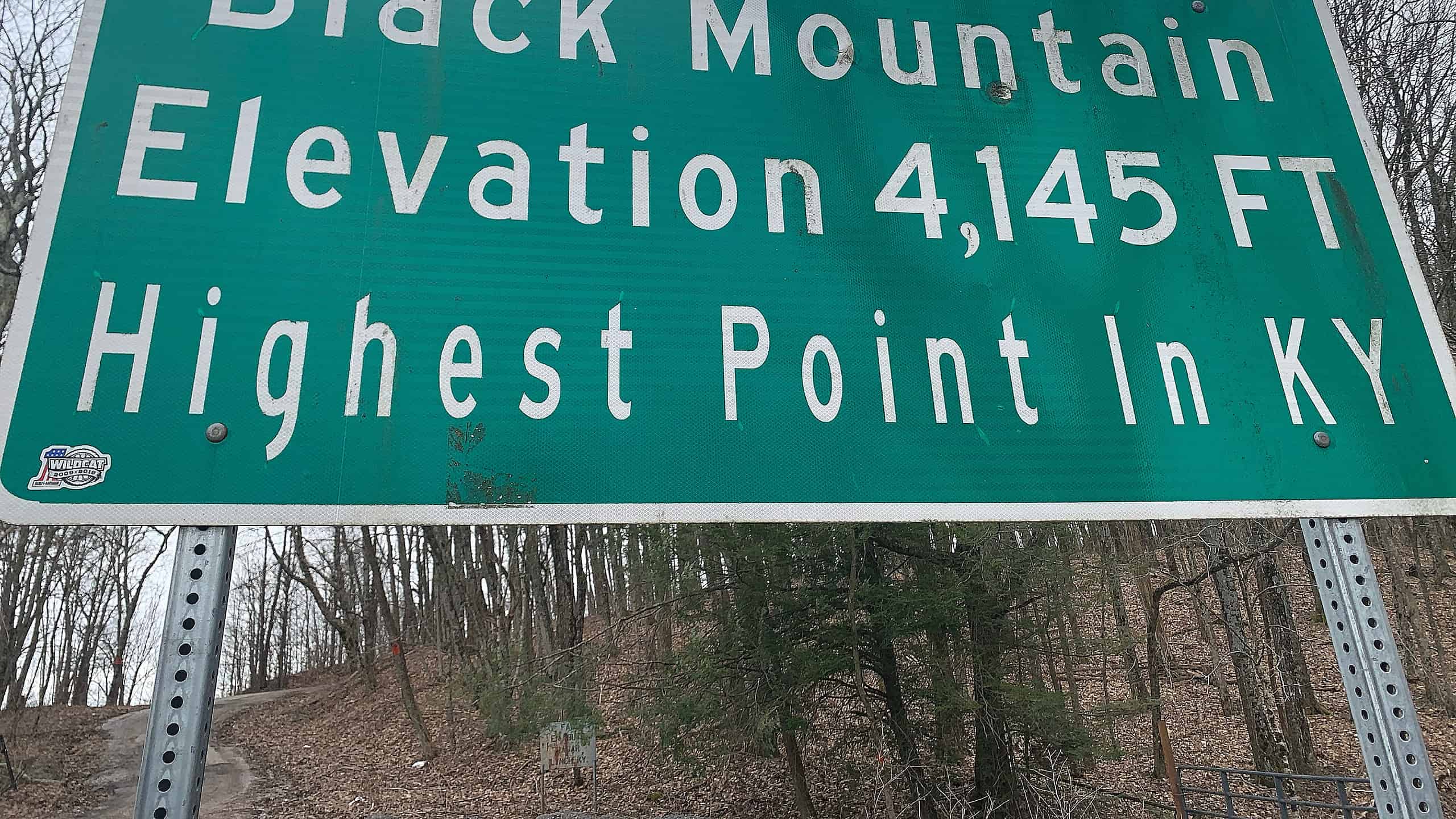 Sign showing Black Mountain elevation