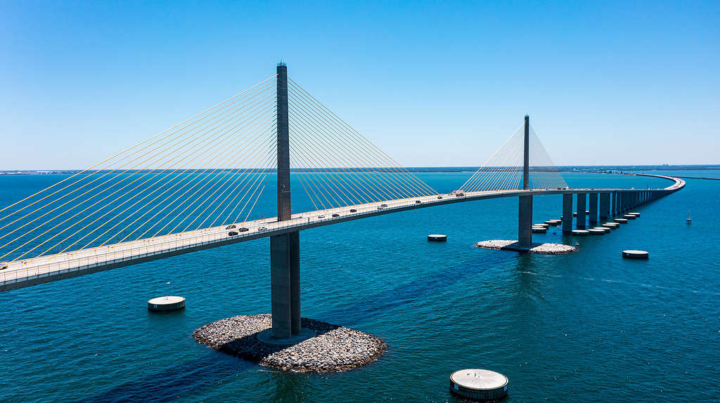 Sunshine Skyway Bridge in Tampa Bay, Florida