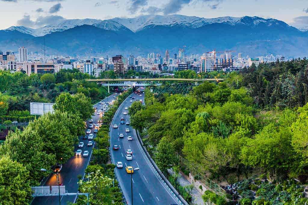 Alborz mountain range in Tehran