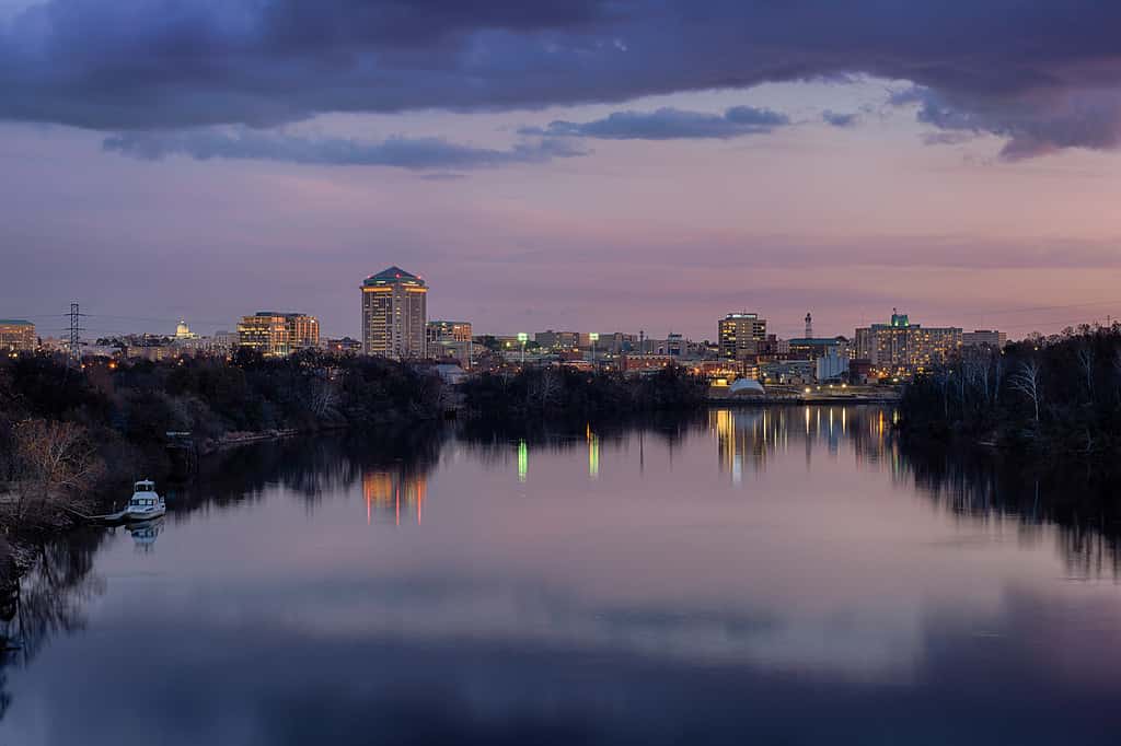 Alabama River flowing through Huntsville at dusk