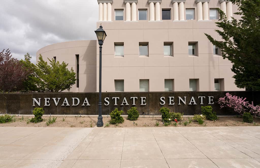 Entrance to the State Legislature Building of Nevada in Carson City