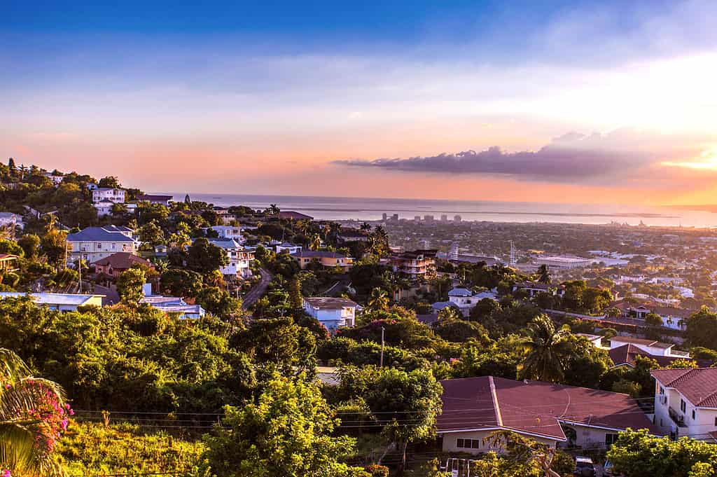 Kingston city hills in Jamaica
