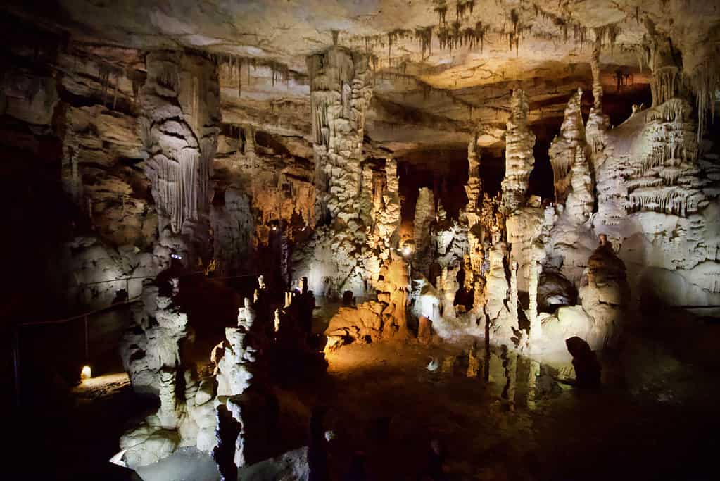 the inside of the Cathedral Caverns as of 2019